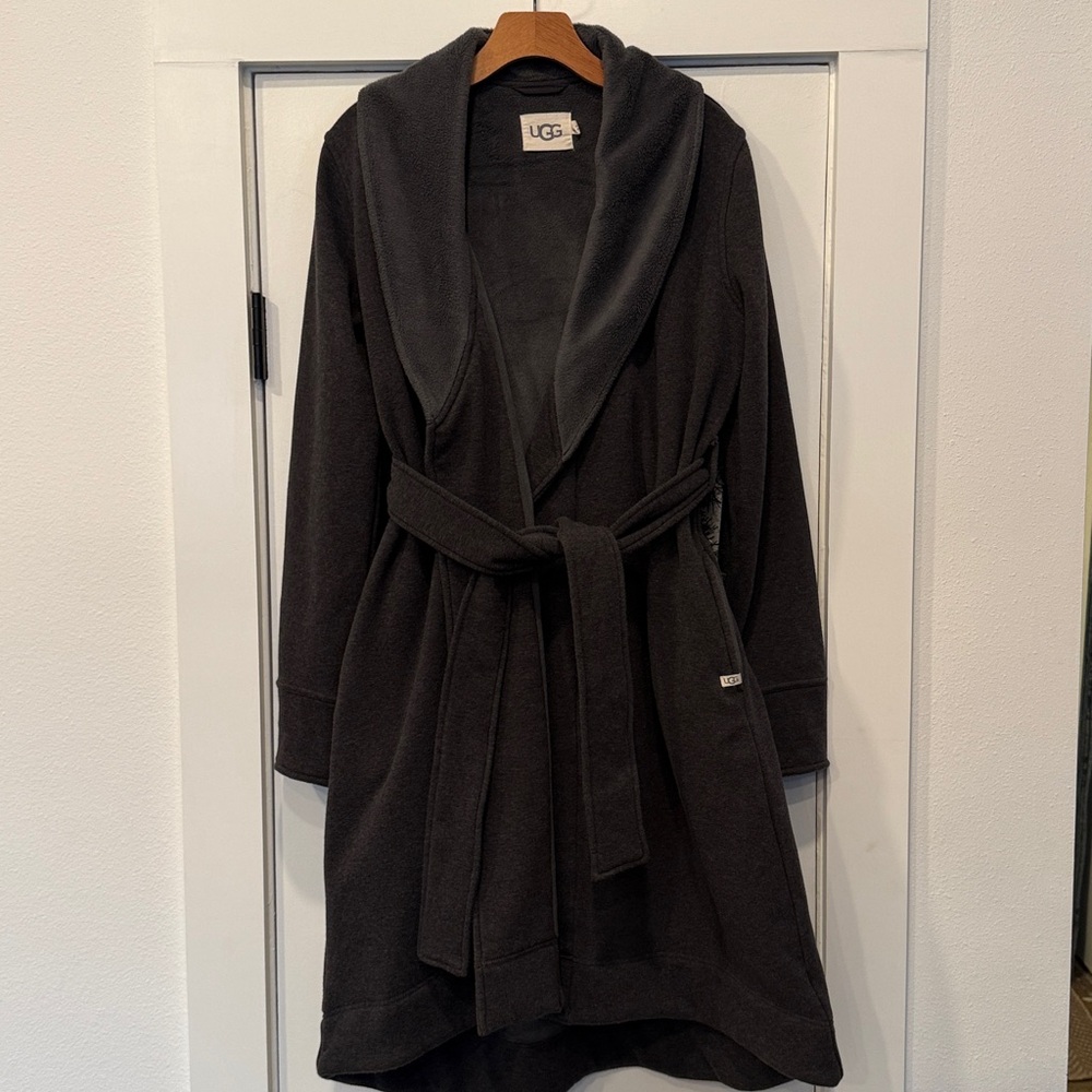 UGG Women’s Duffield Robe, Heather Charcoal, Size Medium, Excellent Condition - Picture 6 of 7
